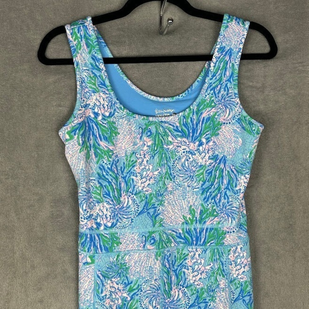 Lilly Pulitzer Luxletic  Carpe Vita Jumpsuit Womens Small Blue Floral Tropical - Picture 3 of 14